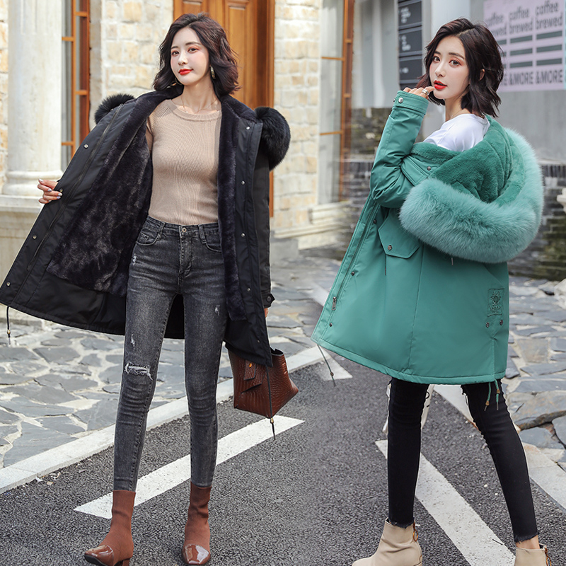 Wholesale winter cotton women's long section loose thick down jacket cotton jacket, Creamy-white
Wholesale winter cotton women's long section loose thick down jacket cotton jacket, Creamy-white