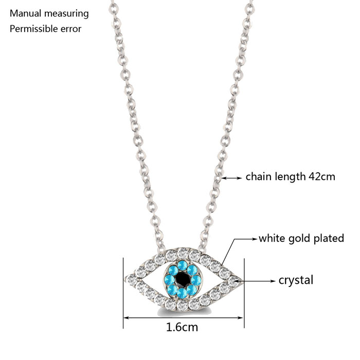 High Quality Fashion Charm Luck Turkey Blue Evil Eye Blue Rhinestone Eye Choker Necklace For Women White Gold Color XL656 SSC, Silver
High Quality Fashion Charm Luck Turkey Blue Evil Eye Blue Rhinestone Eye Choker Necklace For Women White Gold Color XL656 SSC, Silver