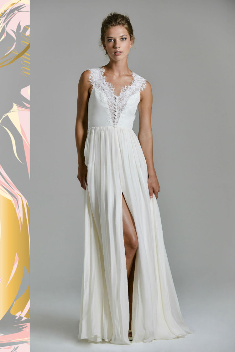 Vintage Chic Bohemia Wedding Dresses V Neck Lace Floor Length Sexy Front Split Beach Wedding Dress Custom Plus Size Country Bridal Gowns