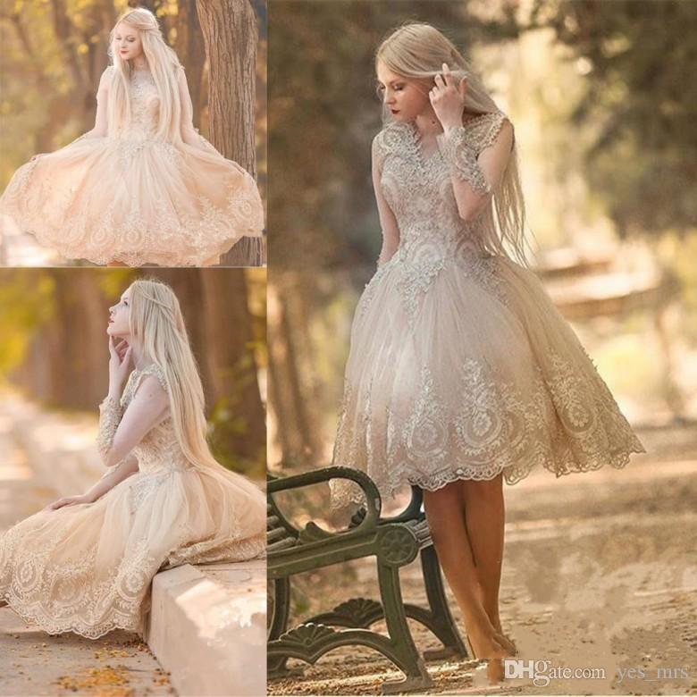 New Short Mini Champagne Homecoming Dresses Puffy V Neck Lace Appliques Illusion Long Sleeves Plus Size Cocktail Party Dresses Prom Gowns, Gold
New Short Mini Champagne Homecoming Dresses Puffy V Neck Lace Appliques Illusion Long Sleeves Plus Size Cocktail Party Dresses Prom Gowns, Gold