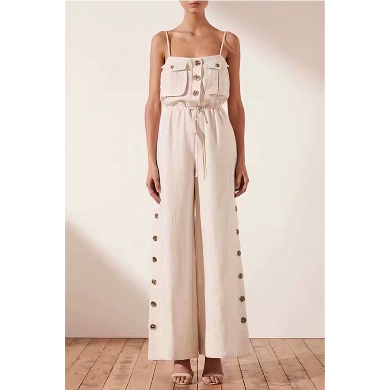 Summer Jumpsuit Women High Waist Rompers Short Sleeve Solid Casual Loose Cotton Linen Overalls Womens Jumpsuits Long Pants, Beige
Summer Jumpsuit Women High Waist Rompers Short Sleeve Solid Casual Loose Cotton Linen Overalls Womens Jumpsuits Long Pants, Beige