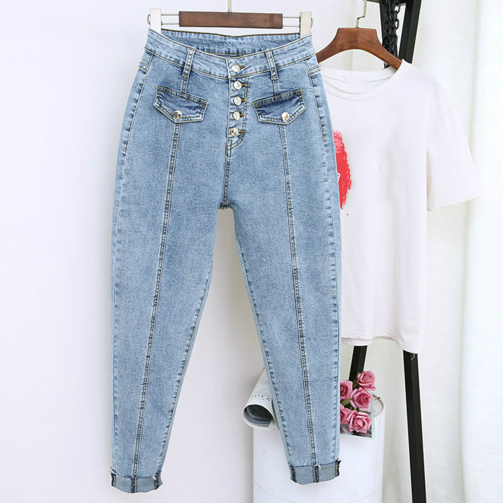 2019 Summer boyfriend Harem Denim Pants Fashion Women High Waist Female Autumn Mom Jeans Pantalones Mujer Plus Size 5XL, Blue
2019 Summer boyfriend Harem Denim Pants Fashion Women High Waist Female Autumn Mom Jeans Pantalones Mujer Plus Size 5XL, Blue