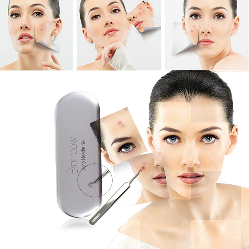 5pcs Best Blackhead Extractor Tool Set Stainless Acne Needle Pimple Tweezers Blackhead Comedone Acne Extractor Skin Care Tool