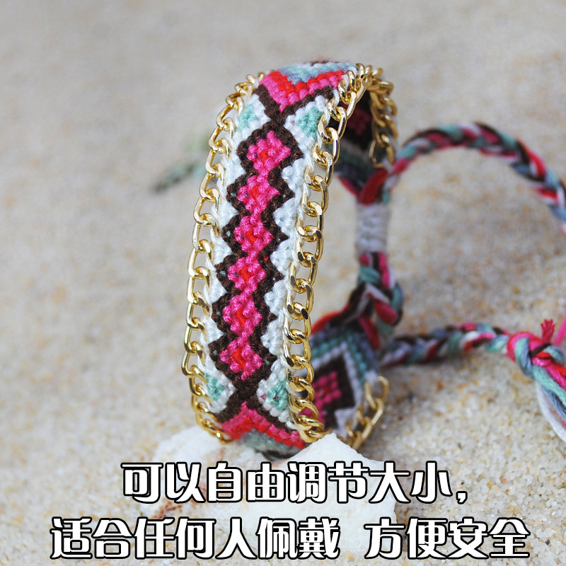 2019 New Handmade 12 colors Bohemian Bracelet Cotton Thread Tassel Bracelet & Anklet Women Beach Jewelry Gifts Fashion