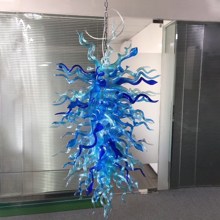 Blue Colors Murano Pendant Lamp Artistic Lighting Hand Blown Glass Modern LED Chandeliers Kitchen Hotel Decor