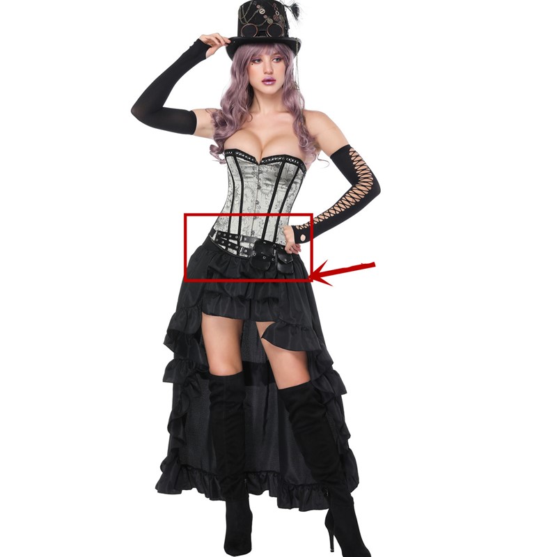 Black Leather Men / Women Unisex Mini Pouch Waist Pocket Belt Bag Burlesque Outfits Gothic Steampunk Clothing Sexy Corset Accessories