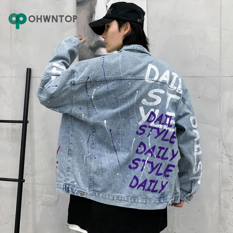 Hip Hop Graffiti Letter Print Denim Jeans Jacket Streetwear Men Vintage Harajuku Oversize Jacket Patchwork Punk Rock Jackets Men, Light blue
Hip Hop Graffiti Letter Print Denim Jeans Jacket Streetwear Men Vintage Harajuku Oversize Jacket Patchwork Punk Rock Jackets Men, Light blue