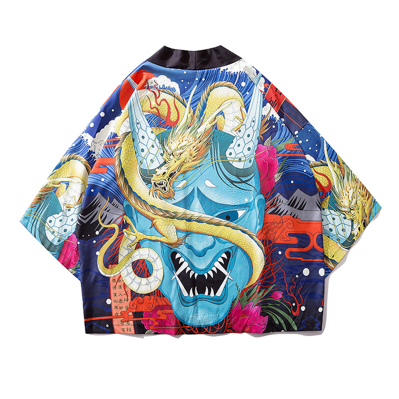 Japanese Kimono Jackets Chinese Dragon Printed 2020 Men Harajuku Streetwear Casual Thin Gown Japan Style Loose Shirts, As picture
Japanese Kimono Jackets Chinese Dragon Printed 2020 Men Harajuku Streetwear Casual Thin Gown Japan Style Loose Shirts, As picture