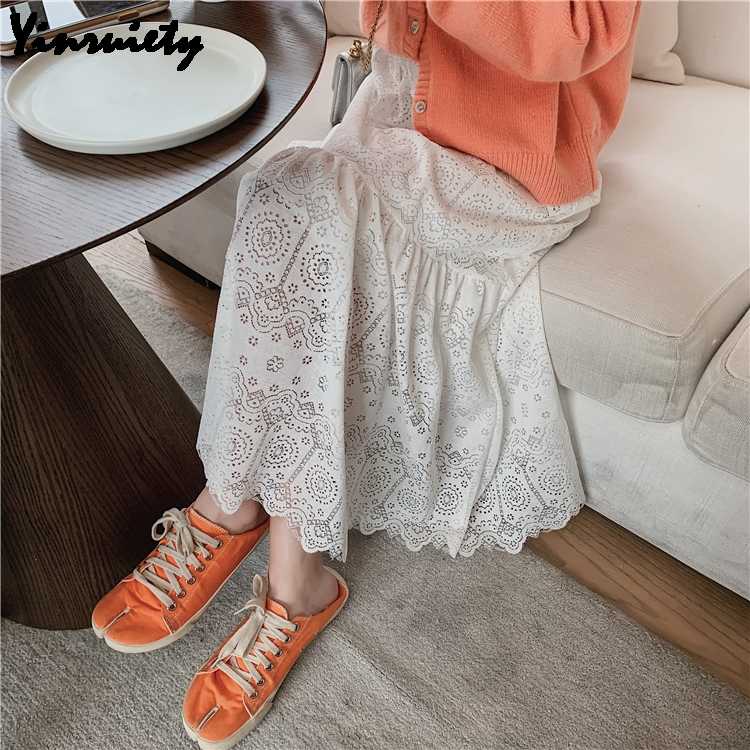 Spring Summer Mori Girl Women Lace Skirt Elastic-Waisted White Black Hollow Out Saia Longo Elegant Princess Lace Skirts Womens
Spring Summer Mori Girl Women Lace Skirt Elastic-Waisted White Black Hollow Out Saia Longo Elegant Princess Lace Skirts Womens