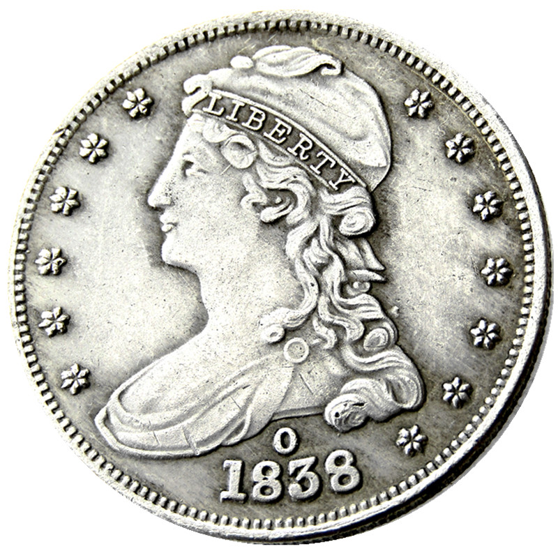 US 1838o CAPPED BUST HALF DOLLAR Silver Plated Copy Coin Brass Craft Ornaments home decoration accessories
US 1838o CAPPED BUST HALF DOLLAR Silver Plated Copy Coin Brass Craft Ornaments home decoration accessories