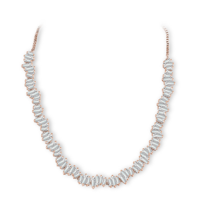 Pull-out Strands Necklace Creative Crystal Diamond Zircon Necklace 18K Gold Plating Strings Chain Women Wedding Pattery Christmas Gifts