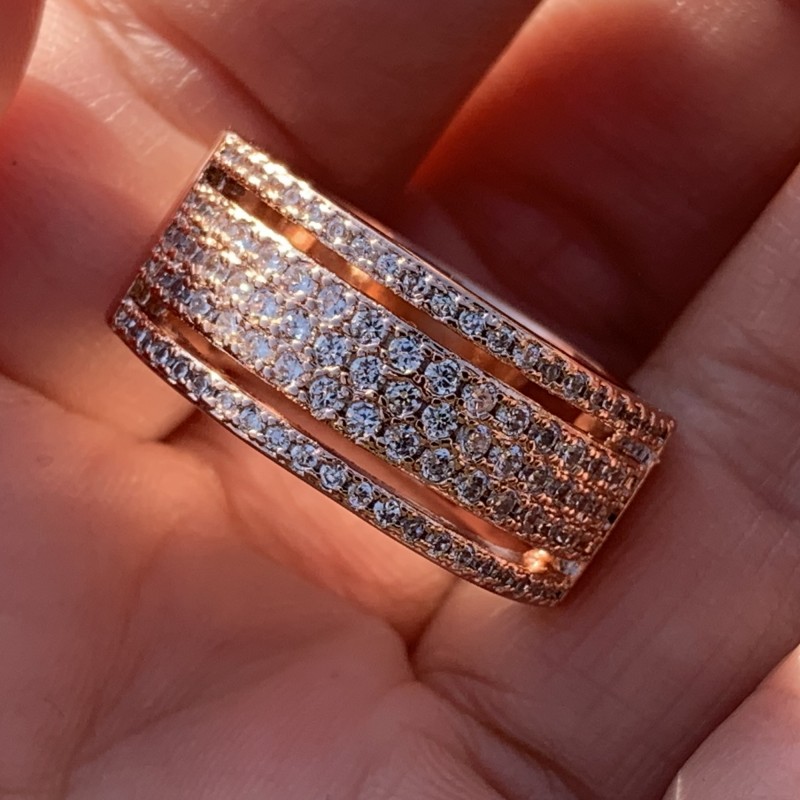 Victoria Wieck Luxury Jewelry 925 Sterling Silver&Rose Gold Full Pave White Sappire CZ Diamond Party Promise Women Wedding Bridal Ring Gift
