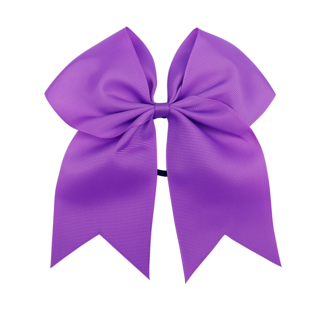 8 Inch Large Plain Solid Cheerleading Ribbon Bows Grosgrain Cheer Bows Tie With Elastic Band Girls Rubber Hair Band Hair Accessories M1116