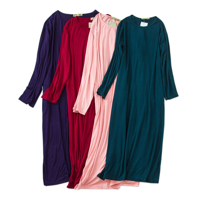Sexy super comfortable modal long sleepdress women long-sleeved fashion pure color home dress women plus size nightgown, Green
Sexy super comfortable modal long sleepdress women long-sleeved fashion pure color home dress women plus size nightgown, Green