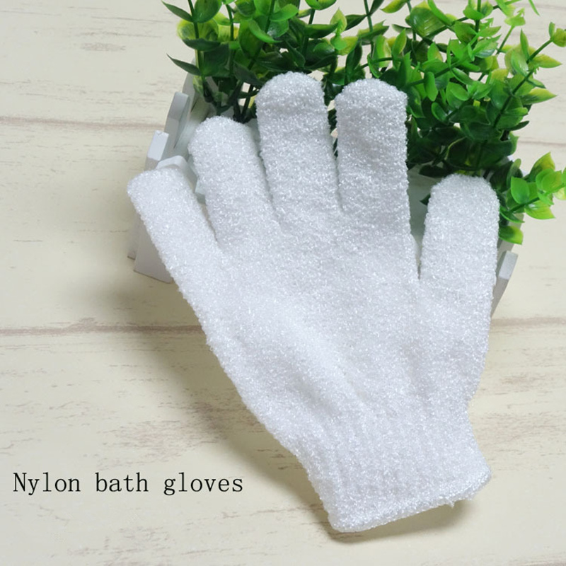 Black White Peeling Glove Five Fingers Exfoliating Tan Removal Bath Mitts Paddy Soft Fiber Massage Bath Glove Cleaner F2143