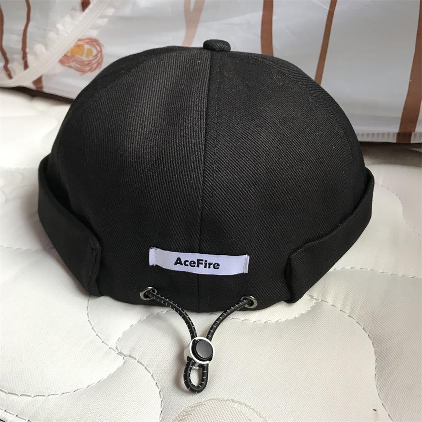 

Drawstring Beanie Brimless Cap Vintage Retro Leon Harbour Docker Hat Rolled Cuff Skull Sailor Biker Cap Summer Outdoor Casual Men Women 2020, Black