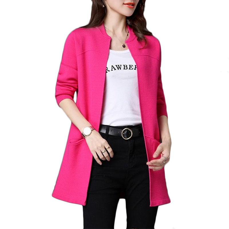 Spring Autumn Plus size Sweater Women Jacket Coat Loose Long knitt Cardigan Women's Shawl Low Round neck Cardigan Sweater A335 LY191210