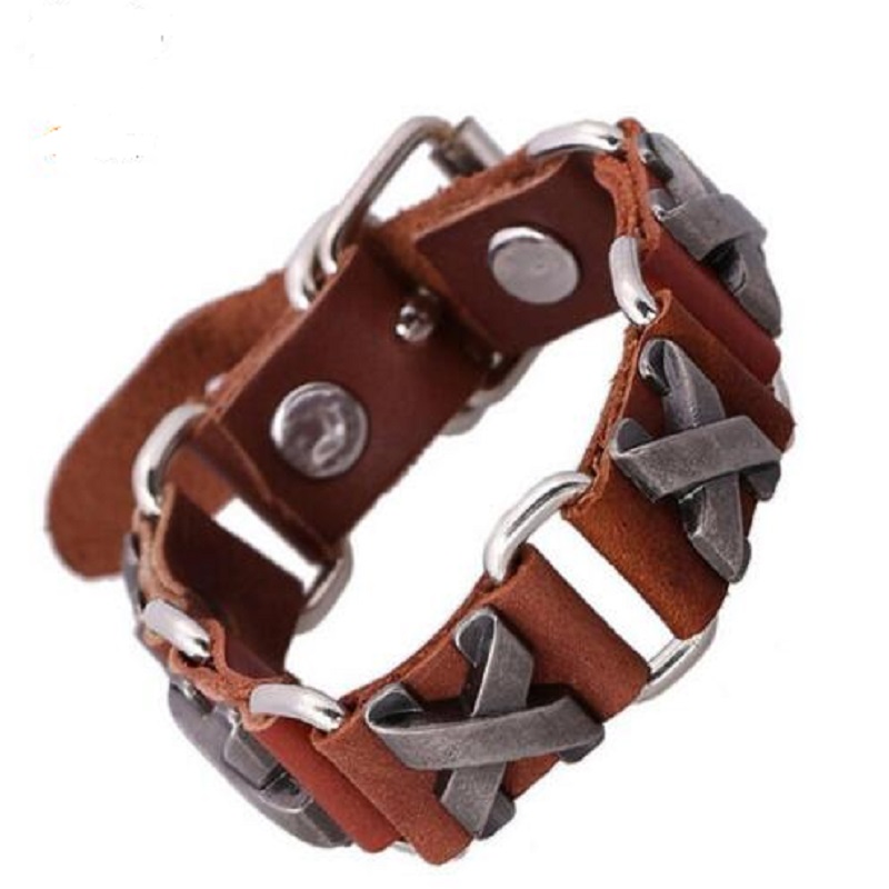 5 Types Gothic Punk Rock Designer Unisex Vogue Bracelet Metal Cone Stud Rivet Spike Brown Leather Bangle Cuff Bracelet Wristband
5 Types Gothic Punk Rock Designer Unisex Vogue Bracelet Metal Cone Stud Rivet Spike Brown Leather Bangle Cuff Bracelet Wristband