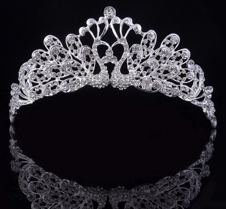 vintage imitated emerald shiny crystal tiaras crowns hair jewelry headpiece wedding bridal hair accessories in stock