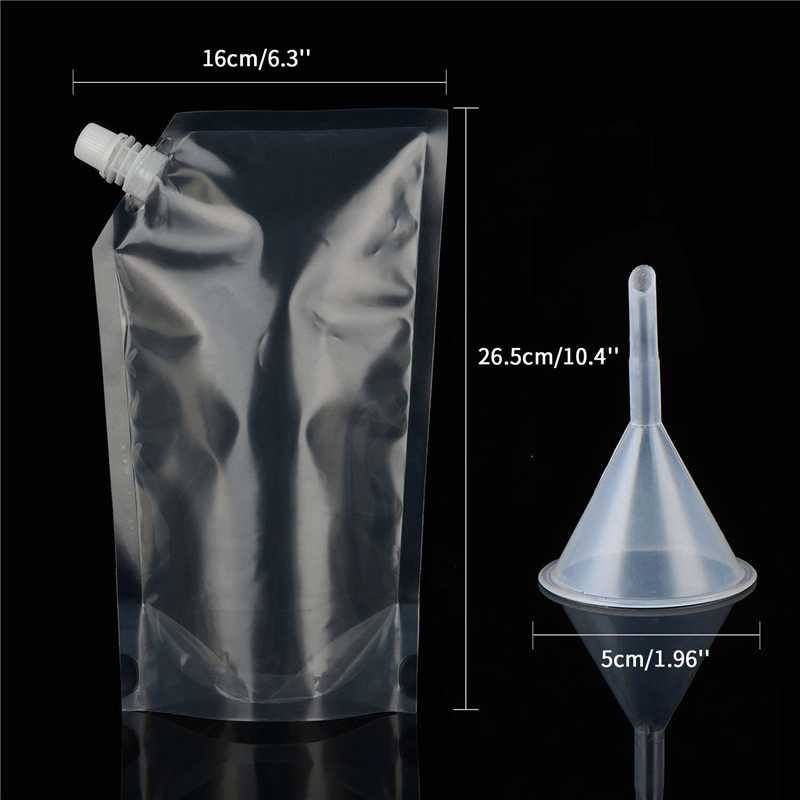 13pcs Plastic Liquor Pouch Reusable Drink Flask Concealable Cruise Bag Kit with Funnel 1000/423/235ml for Camping Party Outdoor