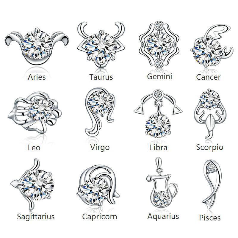 Luxury Twelve constellations Silver plated Stud Earrings CZ Cubic zirconia diamond Zodiac Earrings For women Ladies fashion Jewelry Gift
Luxury Twelve constellations Silver plated Stud Earrings CZ Cubic zirconia diamond Zodiac Earrings For women Ladies fashion Jewelry Gift