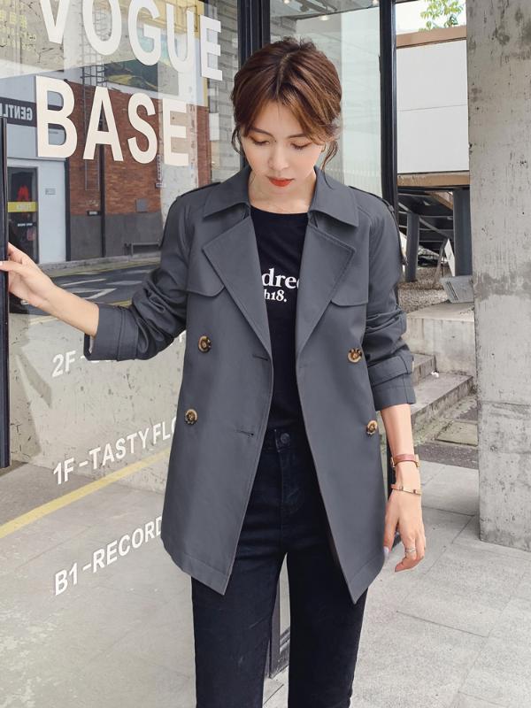 Workwear jacket women' spring and autumn clothing 2020 new Korean version loose British style short coat tall and small windbre, Gray
Workwear jacket women' spring and autumn clothing 2020 new Korean version loose British style short coat tall and small windbre, Gray