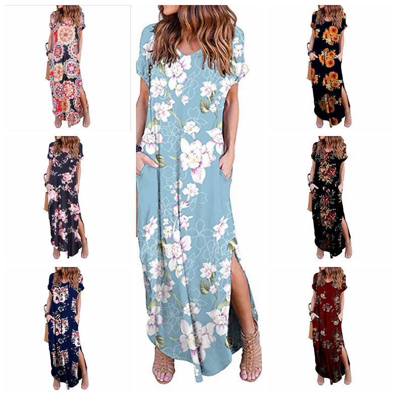 Spot 2021 European Explosion Print Lady Short Sleeve V-neck Knit Long Skirt Casual Dress, Support Mixed Batch
Spot 2021 European Explosion Print Lady Short Sleeve V-neck Knit Long Skirt Casual Dress, Support Mixed Batch