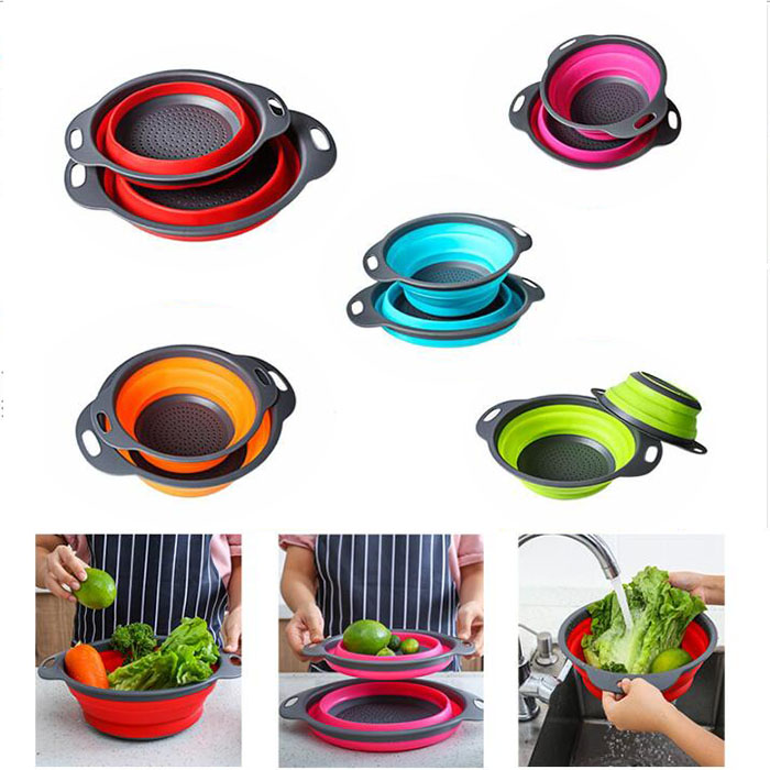 5 color 2pcs/set Foldable Silicone Colander Fruit Vegetable Washing Basket Strainer Collapsible Drainer Folding Filter Basket Kitchen Tools
5 color 2pcs/set Foldable Silicone Colander Fruit Vegetable Washing Basket Strainer Collapsible Drainer Folding Filter Basket Kitchen Tools