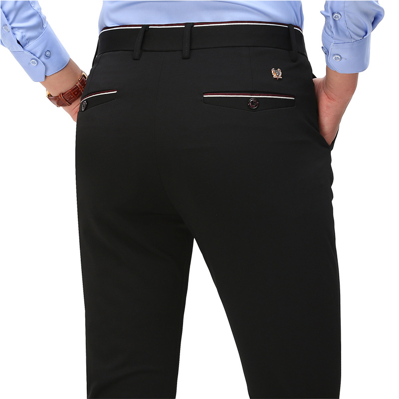 2020 Fashion Suit Pants Mens Elegant Dress Pants Solid Color Straight Long Trousers Male Slim Fit Formal Black Blue Trousers, All black
2020 Fashion Suit Pants Mens Elegant Dress Pants Solid Color Straight Long Trousers Male Slim Fit Formal Black Blue Trousers, All black