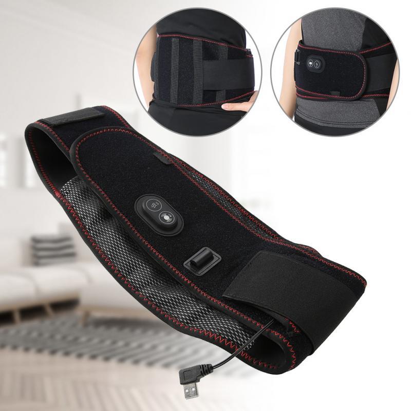 Electric Heating Vibration Abdomen Waist Support Warm Massage Brace Belt Heated Waist Belt Band