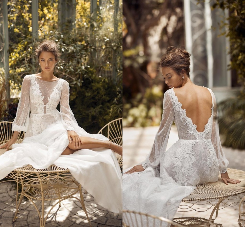 2020 Modern Bohemian Wedding Dress Juliet Long Sleeve Romantic Lace Big V Open Back Bateau Applique Bridal Gowns Vestidos De Novia New, Red
2020 Modern Bohemian Wedding Dress Juliet Long Sleeve Romantic Lace Big V Open Back Bateau Applique Bridal Gowns Vestidos De Novia New, Red