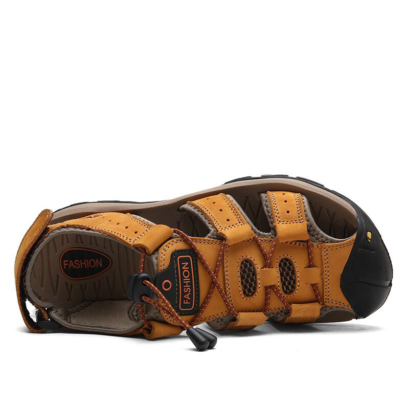 Fashionable Genuine Leather Men's Sandals  Perfect Fit for Larger Feet (Size Range 38-47)