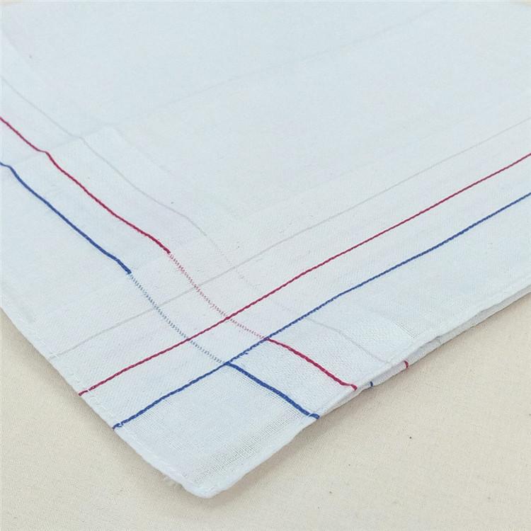 43 * 43CM White Navy Men's Handkerchief Cotton Handkerchief Middle-aged Men's Square