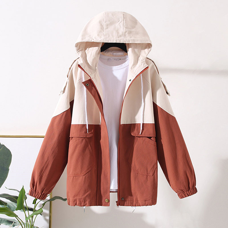 Autumn Women Trench Coat New Korean Colorblock bf Student Hooded Tooling Windbreaker Girls Baseball Uniform Outerwear Tops AH56, Pink
Autumn Women Trench Coat New Korean Colorblock bf Student Hooded Tooling Windbreaker Girls Baseball Uniform Outerwear Tops AH56, Pink