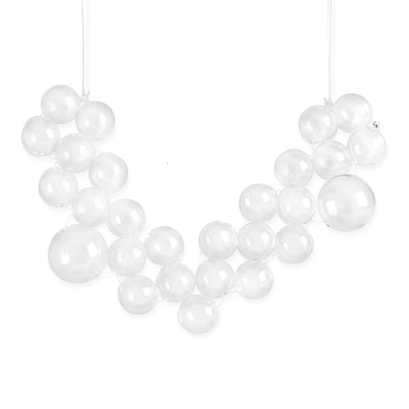 Brief Art Style Multi-layer Pearl Glass Bubble Necklace And Earrings Set Modern Wedding Necklace Hollow Beads Earrings For Women CJ191210