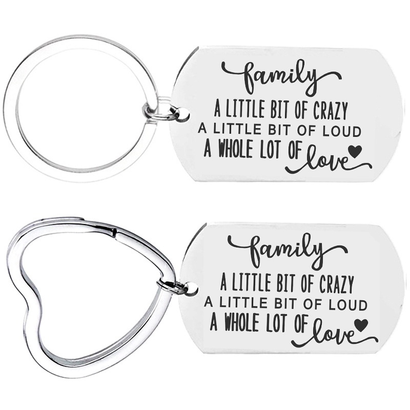 Family Keychian A Little Bit of Crazy A Little Bit of Loud A Whole Lot of Love Keyrings Stainless Steel Military Card Keychains
Family Keychian A Little Bit of Crazy A Little Bit of Loud A Whole Lot of Love Keyrings Stainless Steel Military Card Keychains
