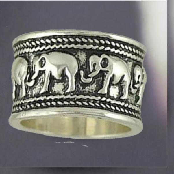 Fashion- jewelry punk band rings elephants silver plated band rings for women hot fashion free of shipping
