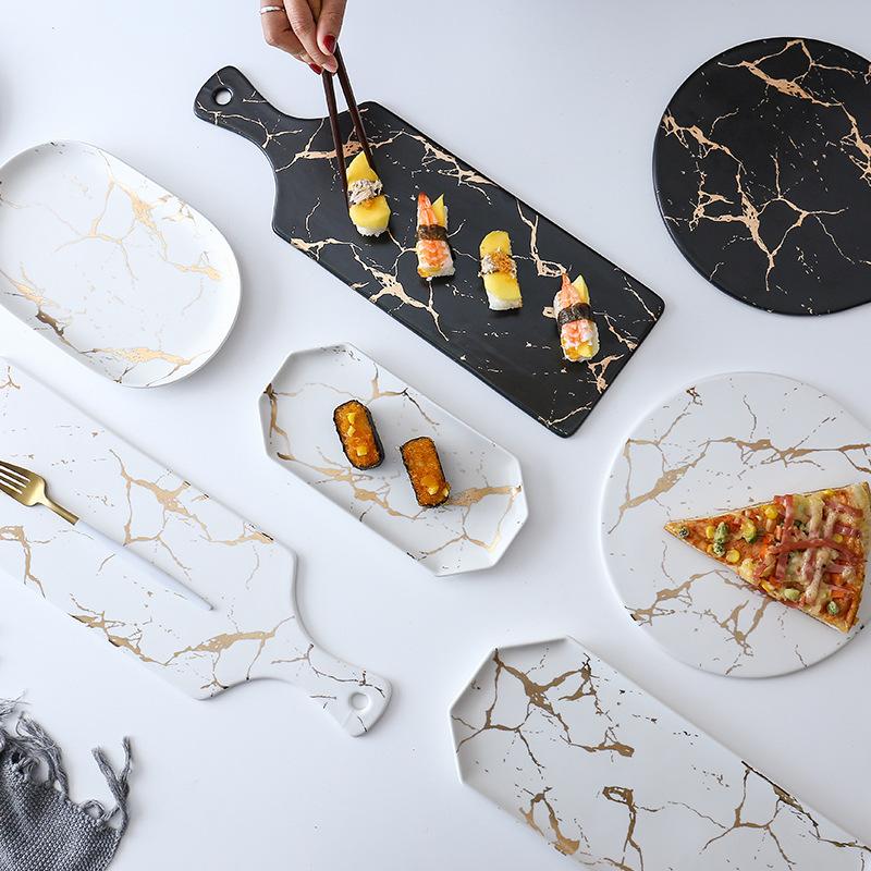 Creative Marble Stripe Dish Large Rectangle and Round Plate Ceramic Pizza Plate Cookware Porcelain Sushi Tableware
Creative Marble Stripe Dish Large Rectangle and Round Plate Ceramic Pizza Plate Cookware Porcelain Sushi Tableware
