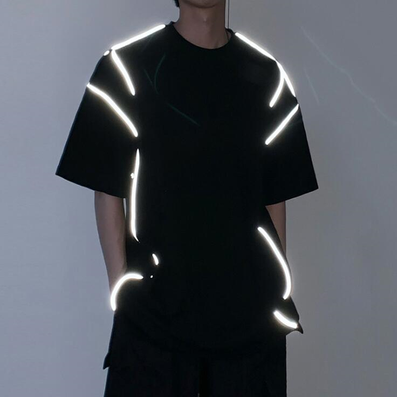 Summer 2020 New Personality Cotton Reflective T-shirt Men Tops Night Light Harajuku Fashion O-neck Short Sleeve Male T Shirt Tee, Black
Summer 2020 New Personality Cotton Reflective T-shirt Men Tops Night Light Harajuku Fashion O-neck Short Sleeve Male T Shirt Tee, Black