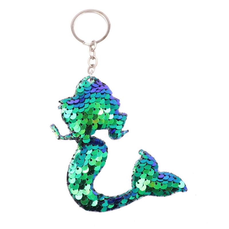 30pcs/Lot Animal Keychain Glitter Pompom Sequins Key Chain Gifts Women Car Bag Accessories Key Ring Wedding Souvenir for Guests