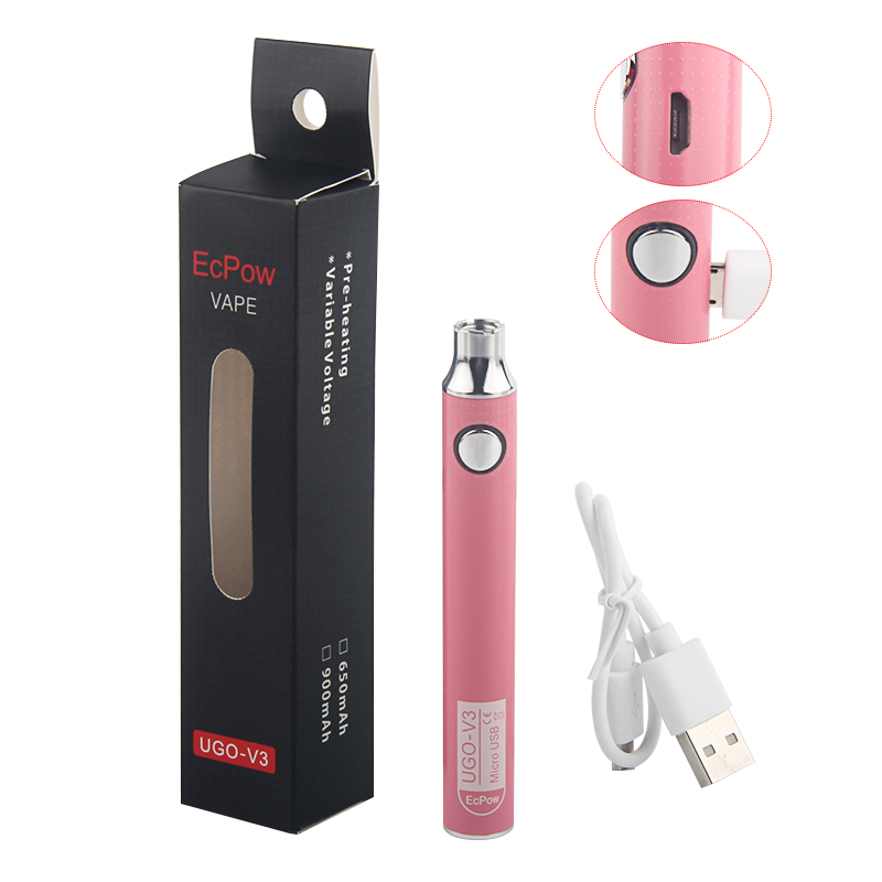 Durable UGO V3 Vaporizer Pen EcPow Preheat Vape Pen Battery Adjustable Volt 100% Original Facotry Sale Come With Micro USB Charger Cable
Durable UGO V3 Vaporizer Pen EcPow Preheat Vape Pen Battery Adjustable Volt 100% Original Facotry Sale Come With Micro USB Charger Cable