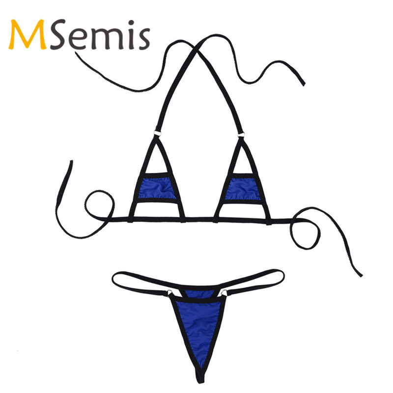 2Pcs Women Sexy Lingerie Set Halter Neck Bikini Set Micro Bikini Bra Top with G-String Panties Bottoms Sexy Swimsuit for Women, Black
2Pcs Women Sexy Lingerie Set Halter Neck Bikini Set Micro Bikini Bra Top with G-String Panties Bottoms Sexy Swimsuit for Women, Black