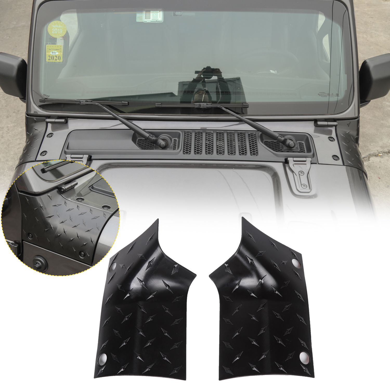 Hood Angle Wrap Covers Decoration Cover Pointer For Jeep Wrangler JL 2018+ Car Exterior Accessories ABS Car Styling