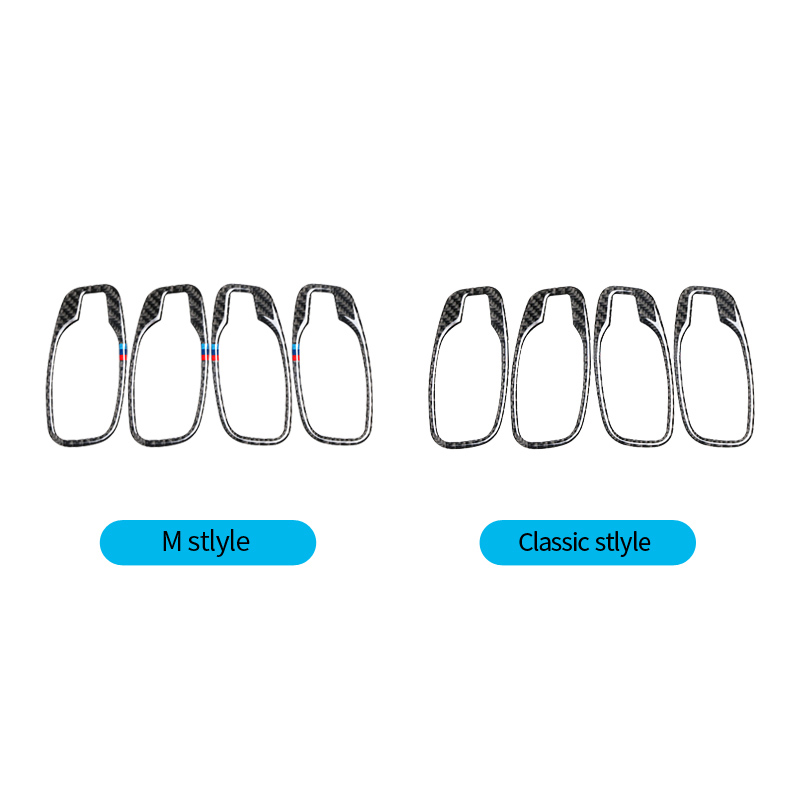 Carbon Fiber Car Interior Door Handle Cover Trim Door Bowl Stickers decoration for BMW e60 5 series 2006-2010 accessories