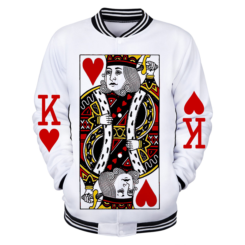 New Poker Playing Cards Fashion 3d Baseball Jacket Men Women Hoodie Sweatshirts Coats Casual Long Sleeve 3D Hoodies Jackets Tops, Q3468
New Poker Playing Cards Fashion 3d Baseball Jacket Men Women Hoodie Sweatshirts Coats Casual Long Sleeve 3D Hoodies Jackets Tops, Q3468