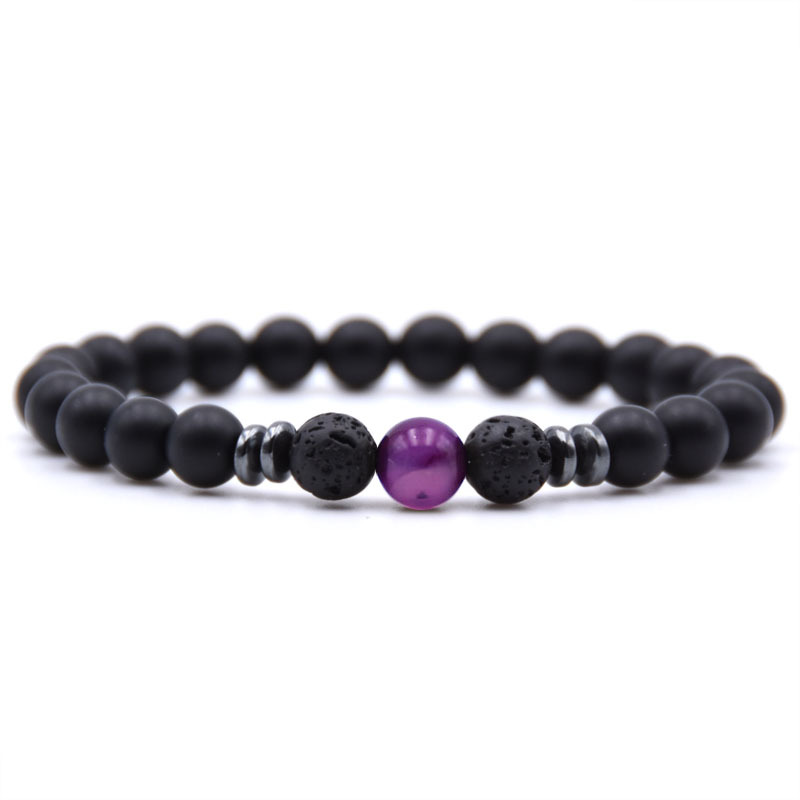 Lava agate beads bracelet elastic healing relief beads bracelet 2019 new products