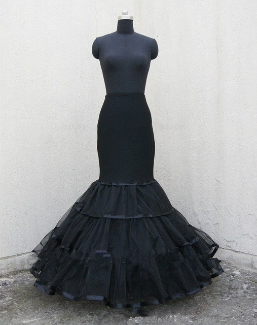 New Arrival Black Mermaid Wedding Dress Petticoat Crinoline Full Slip, White