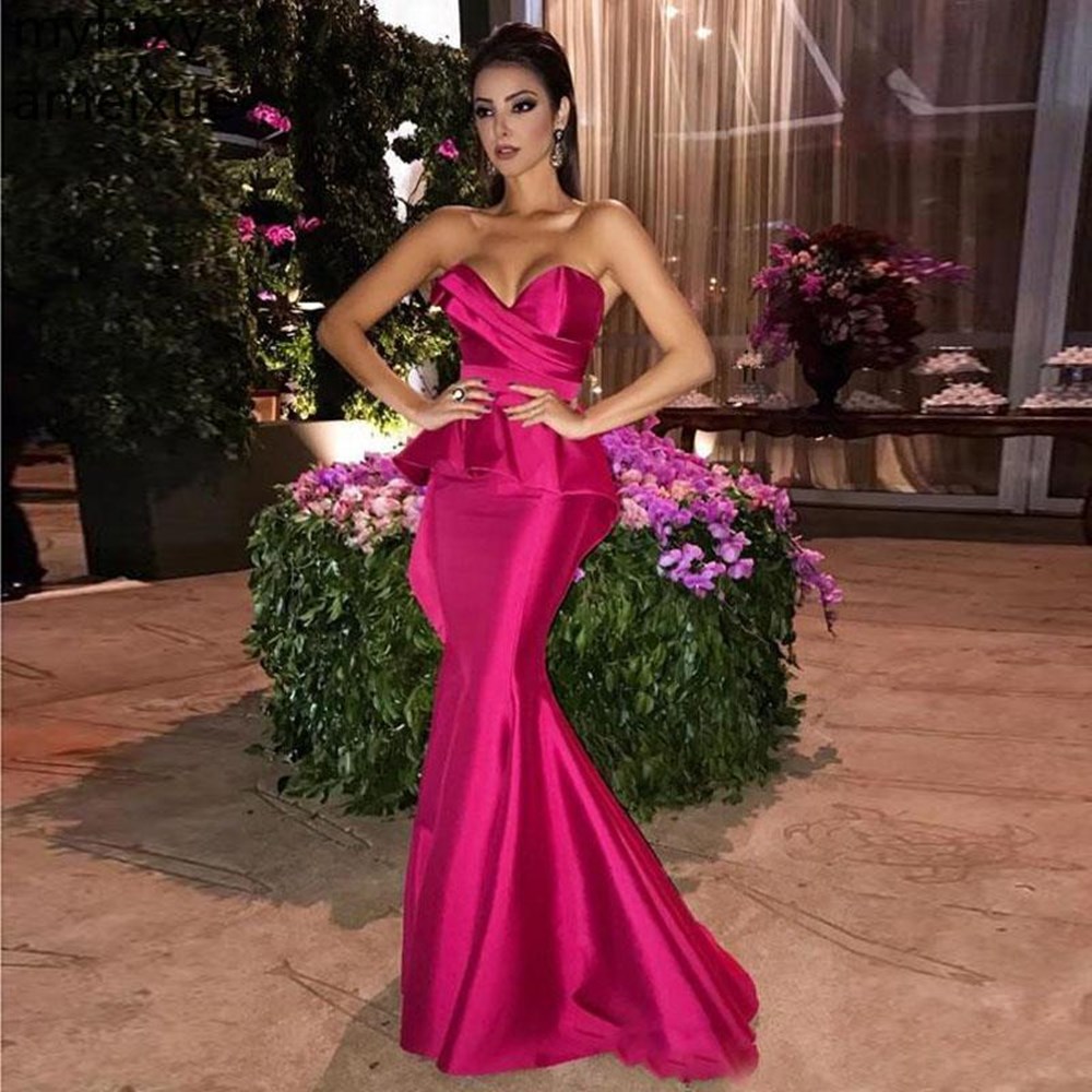 Fuchsia Long Mermaid Pink Evening Dresses Sweetheart Formal Zipper Back Prom Gowns Maid Of Honor Dress Robe De Soiree, Gray
Fuchsia Long Mermaid Pink Evening Dresses Sweetheart Formal Zipper Back Prom Gowns Maid Of Honor Dress Robe De Soiree, Gray