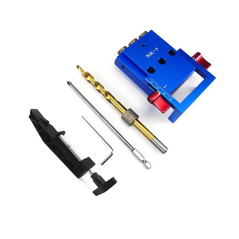 For Xk-3 Pocket Hole Jig Kit 3 Holes Woodworking Drill Guide Aluminium Oblique Drill Guide Locator Tools 9.5Mm Bit Puncher
For Xk-3 Pocket Hole Jig Kit 3 Holes Woodworking Drill Guide Aluminium Oblique Drill Guide Locator Tools 9.5Mm Bit Puncher