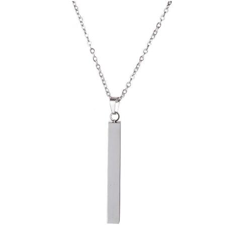 Stainless Steel Bar Pendant Necklace New Fashion Gold Rose Gold Silver Solid Blank Bar Charm Pendant For Buyer Own Engraving Jewelry GB1518